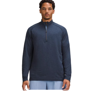 Lululemon Men's Long Sleeve Navy Metal Vent 1/2 zip Shirt Size Large